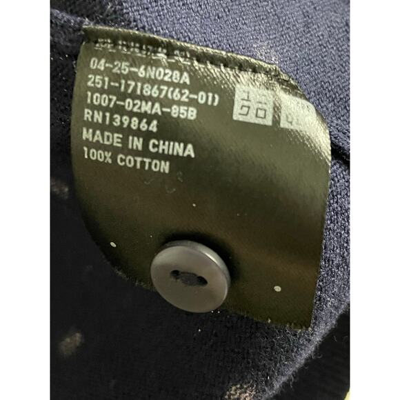 Uniqlo Navy Polka Dot Cardigan Sweater XL - Picture 7 of 15